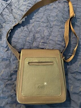 Montblanc Olive Green and Brown Men's Messenger Crossbody Bag